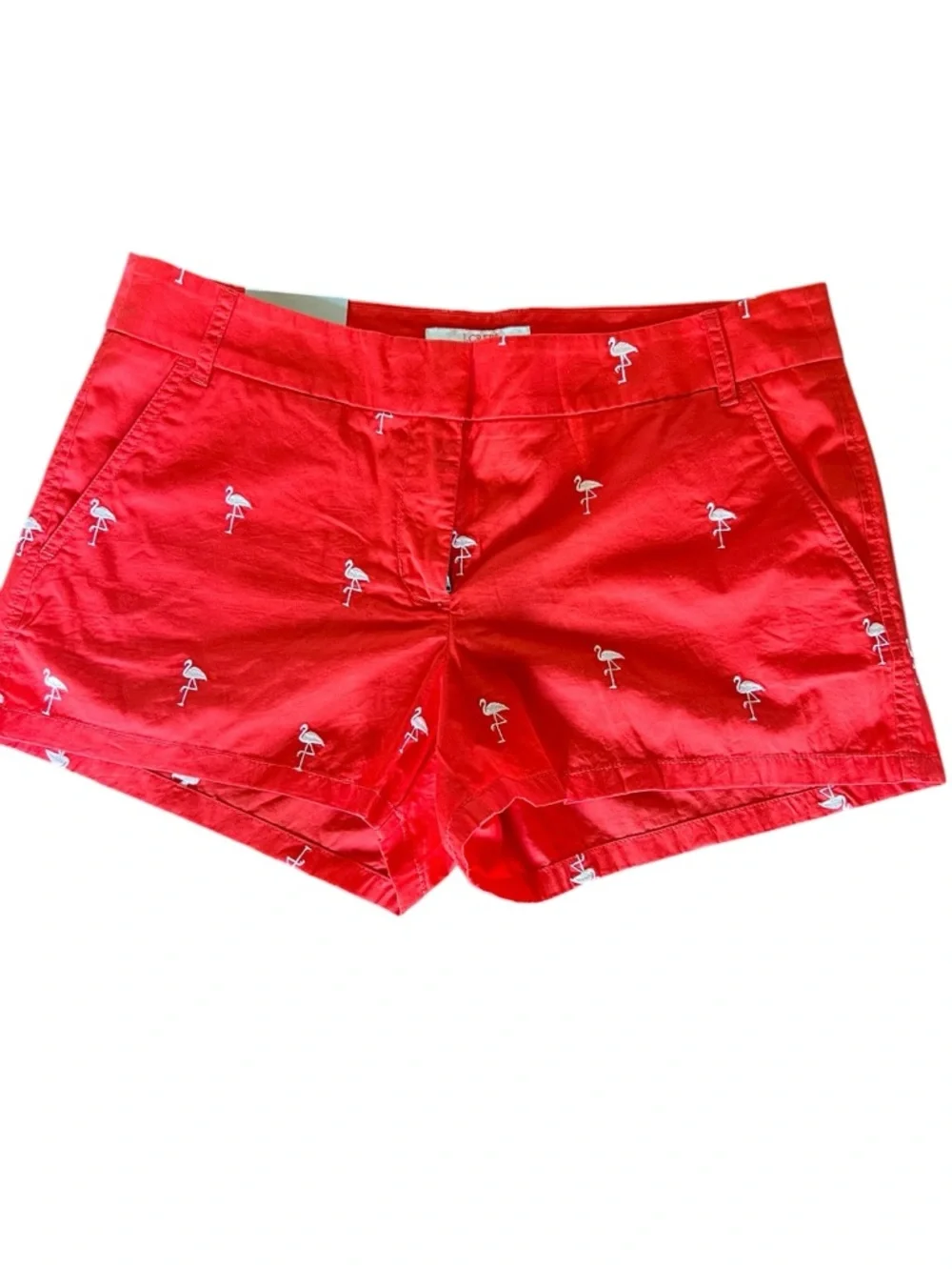 J.Crew Flamingo Chino Shorts Size 10 City Fit Red Preppy Summer NWT - Picture 1 of 5